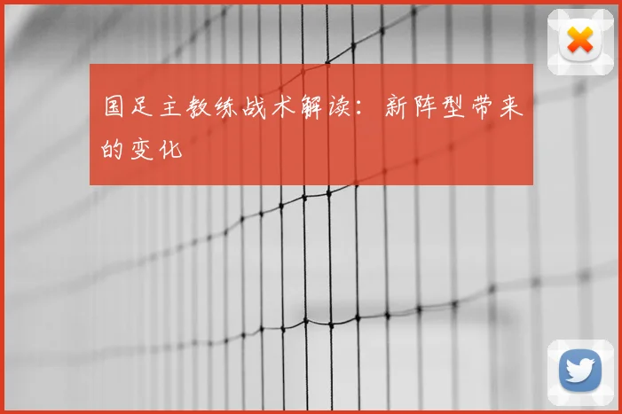国足主教练战术解读：新阵型带来的变化